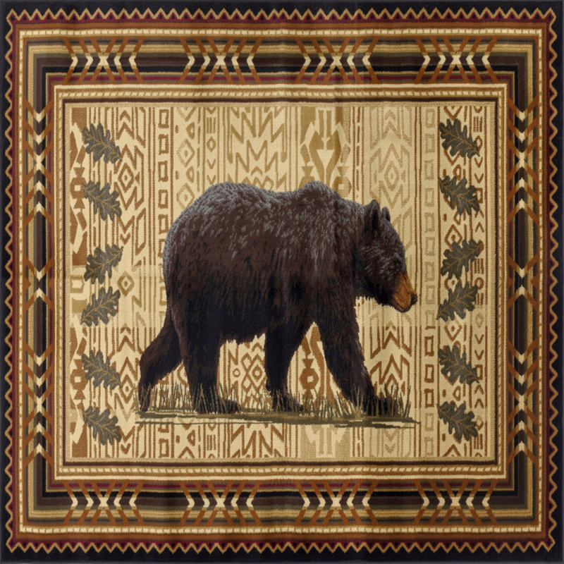 2' X 3' Lodge Style Style Area Rug, Rectangle 2' x 3'