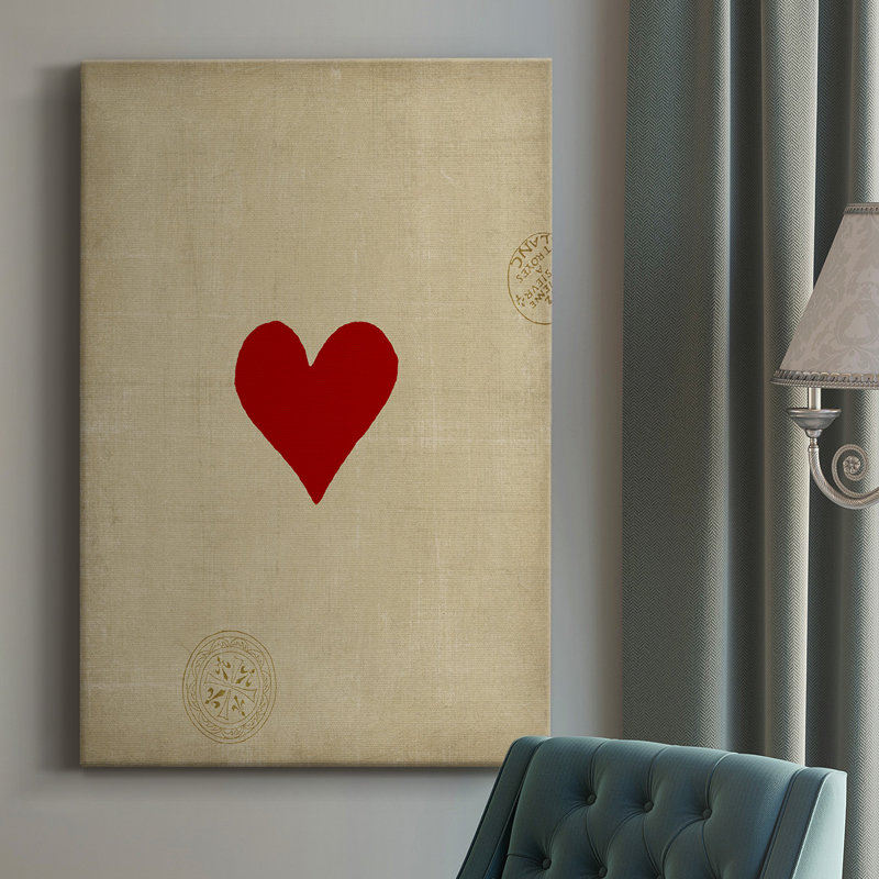 Cœur - reproduction sur toile tendue, H 48 po x l 32 po x P 1 po