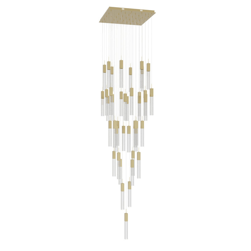Original Glacier 41 - Light Cluster Pendant, Brushed Brass, 174" H x 36" W x 36" D