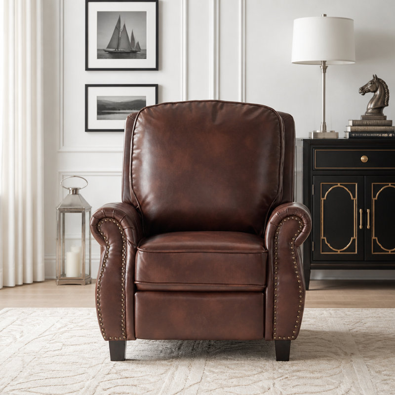 Fauteuil inclinable contemporain à pression en similicuir facile à nettoyer