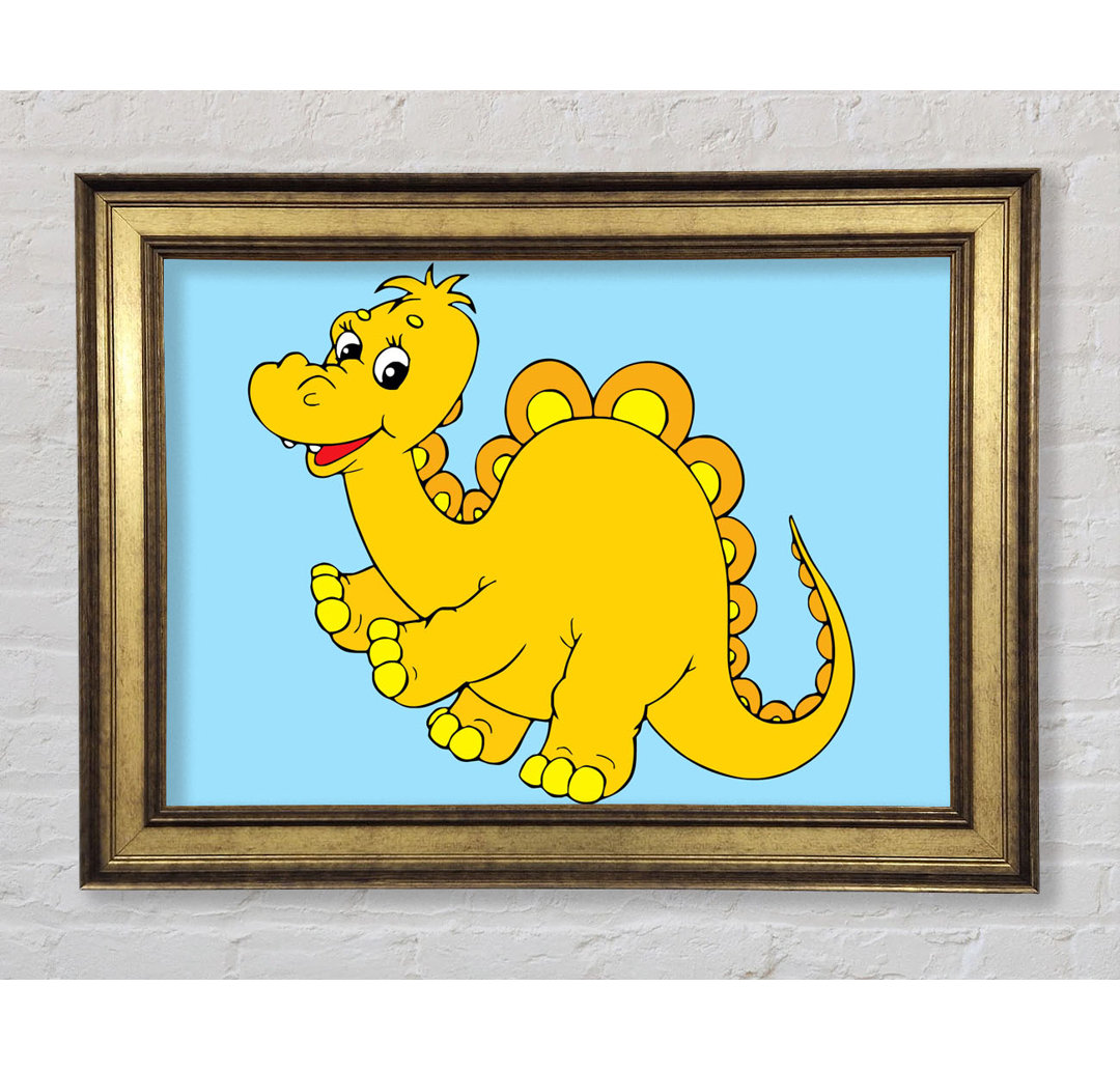 Big Happy Dinosaur Baby Blue - Druck