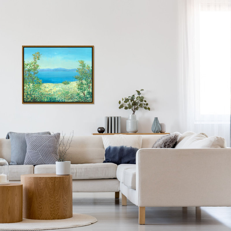 «A Quiet View II» par Mark Sargent - Peinture sur toile, Verre, H 25,75 po x l 31,75 po