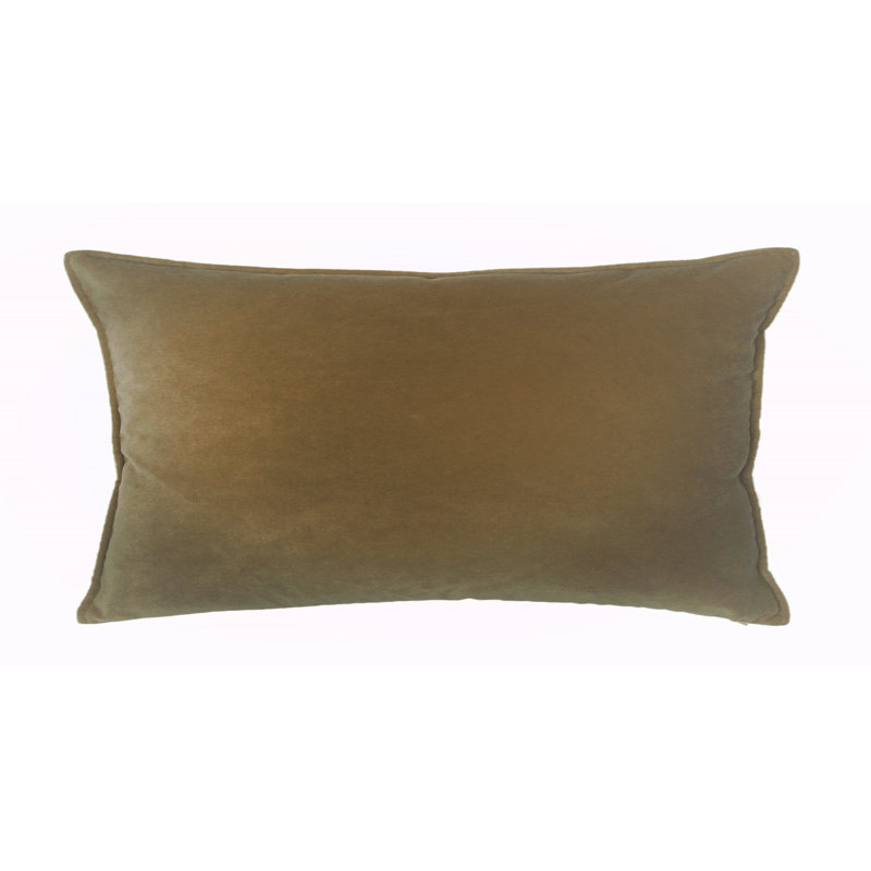 Franklin Washable Velvet Square Pillow Cover & Insert , Java, 12"H x 26"W