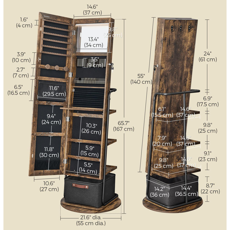 Armoire à bijoux, Brun rustique