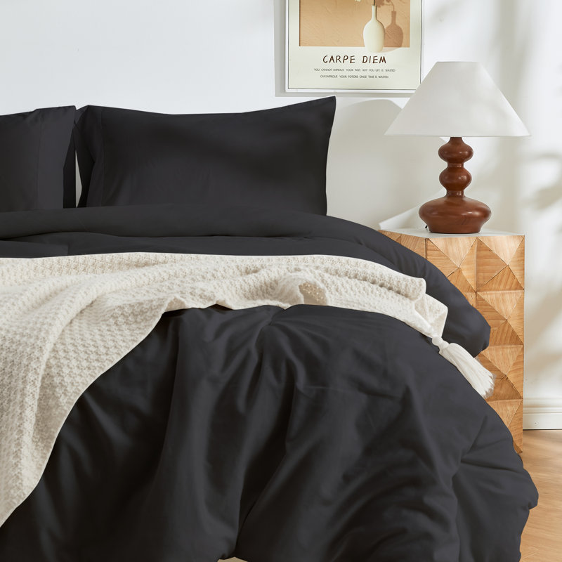 Double Brushed, Skin-Friendly Pillowcase set, Black, King Pillow Case