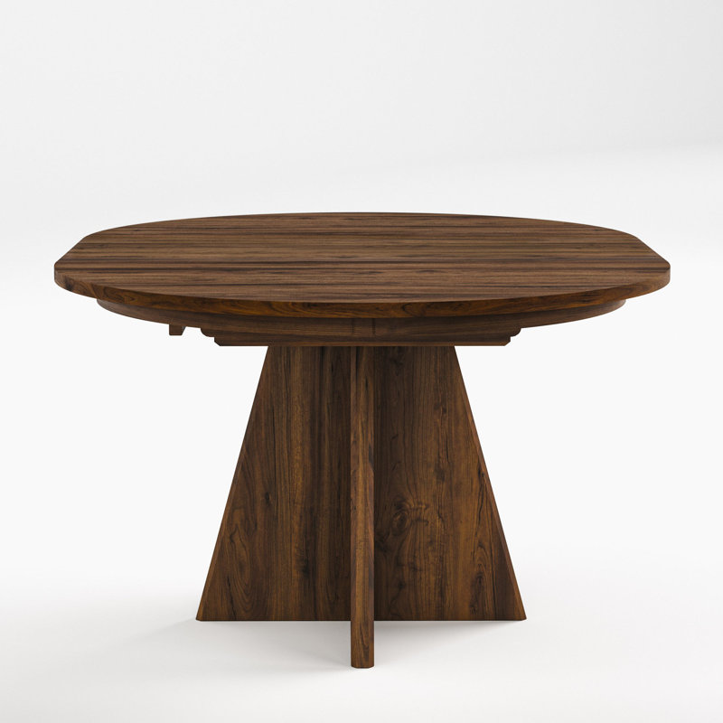 Saranac Round Walnut Wood Dining Table