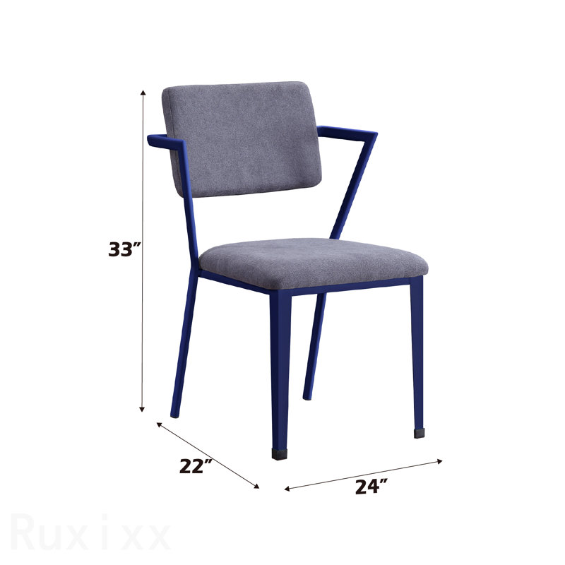 Gray Fabric & Blue Finish Office Chair, Blue