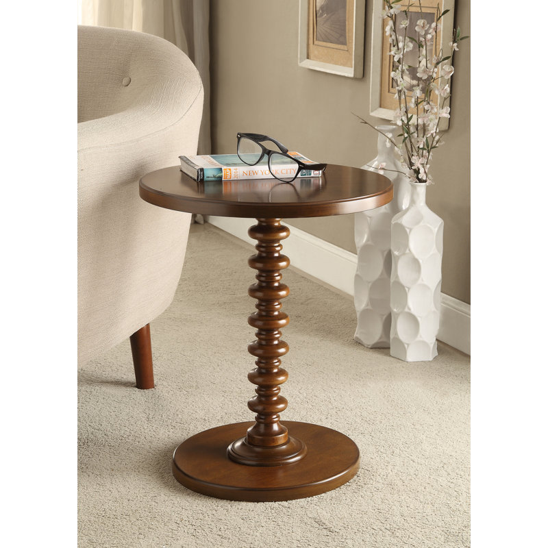 Table d'appoint ronde en bois noyer, Walnut