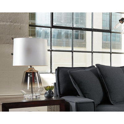 Lampe de table en verre, 28 po, base à ampoule E26, design moderne pour la chambre à coucher ou le salon