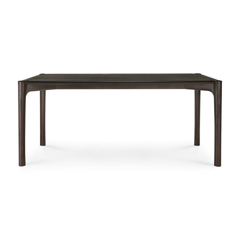 PI Solid Oak Dining Table, Teak Dark Brown, 30"H x 71"L x 35.5"W