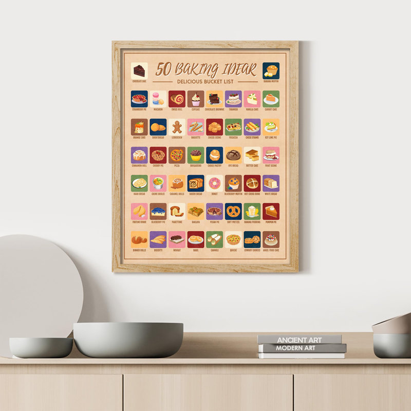 La liste de seau de cuisson ultime - 50 délicieux desserts et pâtisseries collages, H 16 po x l 12 po, Naturel