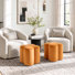 Poufs d'appoint rembourrés Brady Modern en forme de trèfle de 47 cm de large pour salon, chambre et coiffeuse