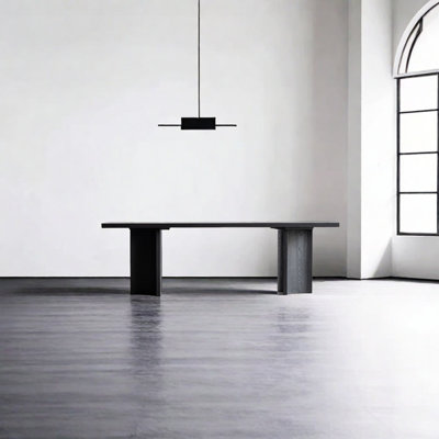 Carbonized black ash wood dining table