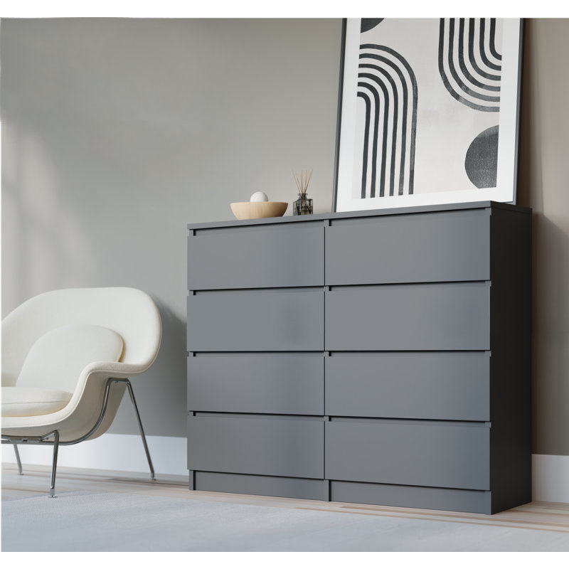 Ismeta 8 - Drawer Chest of Drawers, Gray