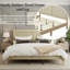 Natural Solid Wood Platform Bed with Woven Rattan Headboard, Bed Frame for Coastal, Boho & Farmhouse Bedrooms-2100772619