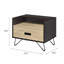 Oak and Black Nightstand with 1 Drawer