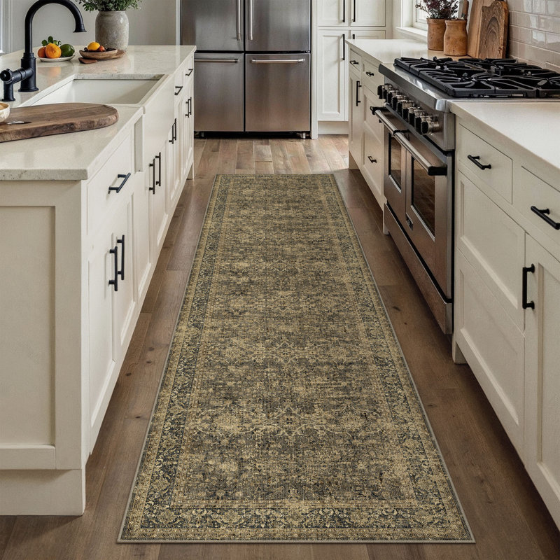 Lough Vintage Oriental Machine Washable Area Rugs With Non-Slip Backing, Runner 2' x 8'