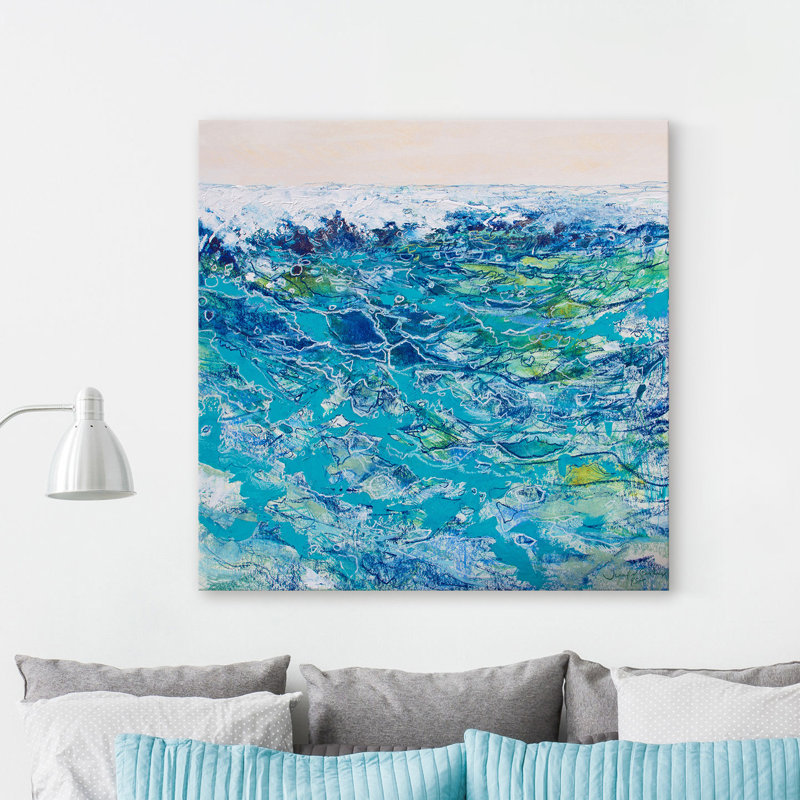 « ocean 3 », reproduction d’art sur toile tendue, H 18 po x l 18 po x P 1,5 po