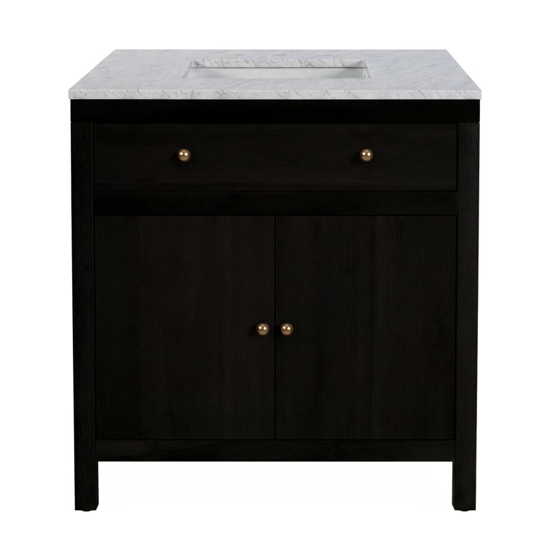 Celine 32 po W Meuble-lavabo en marbre brun café antique, Brun café antique