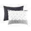 Édredon 3 pièces en coton avec capitonnage en chenille, gris, pour une chambre charmante et élégante, très grand / très beau-124264955