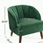 Fauteuil d'appoint rembourré avec pieds en bois-1660113093