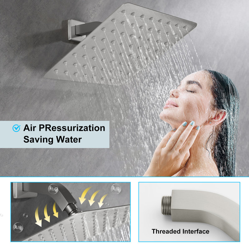 Rain Fixed Shower Head, Brushed Nickel