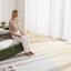 Très grand lit plateforme tapissier avec tête de lit en velours courbé, cadre de lit luxueux vert olive avec lattes en bois et support en acier, aucun sommier requis-779345323