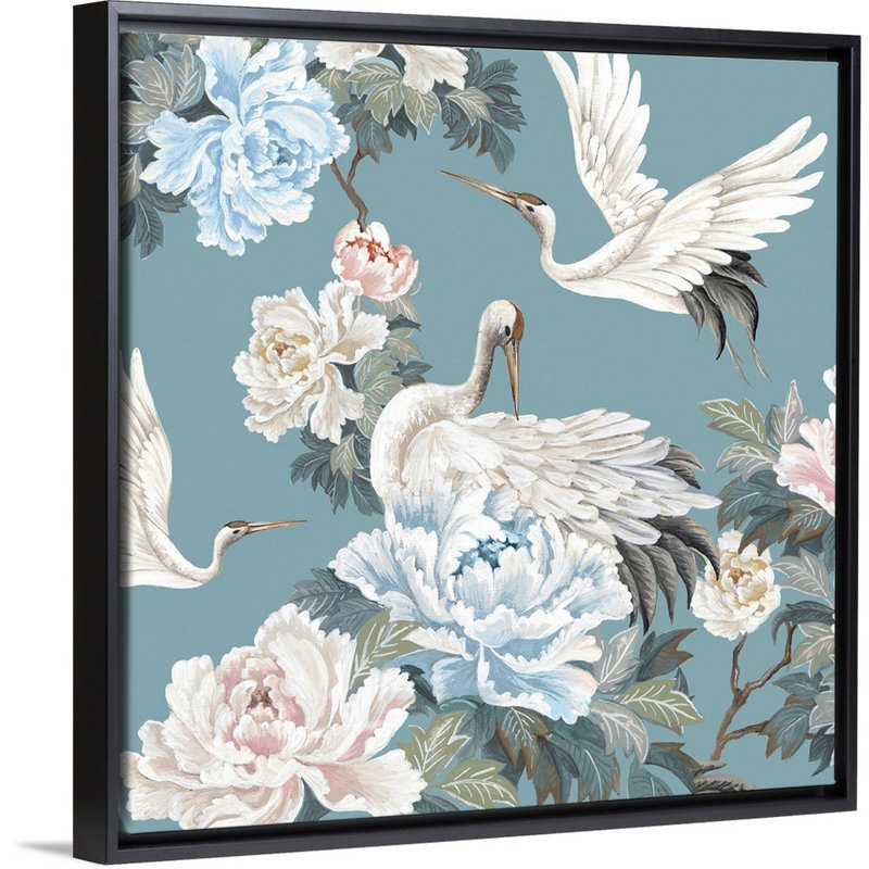 «Divine Garden II» par Eva Watts - reproduction d'art, H 32 po x l 32 po x P 1,75 po, Toile avec cadre noir