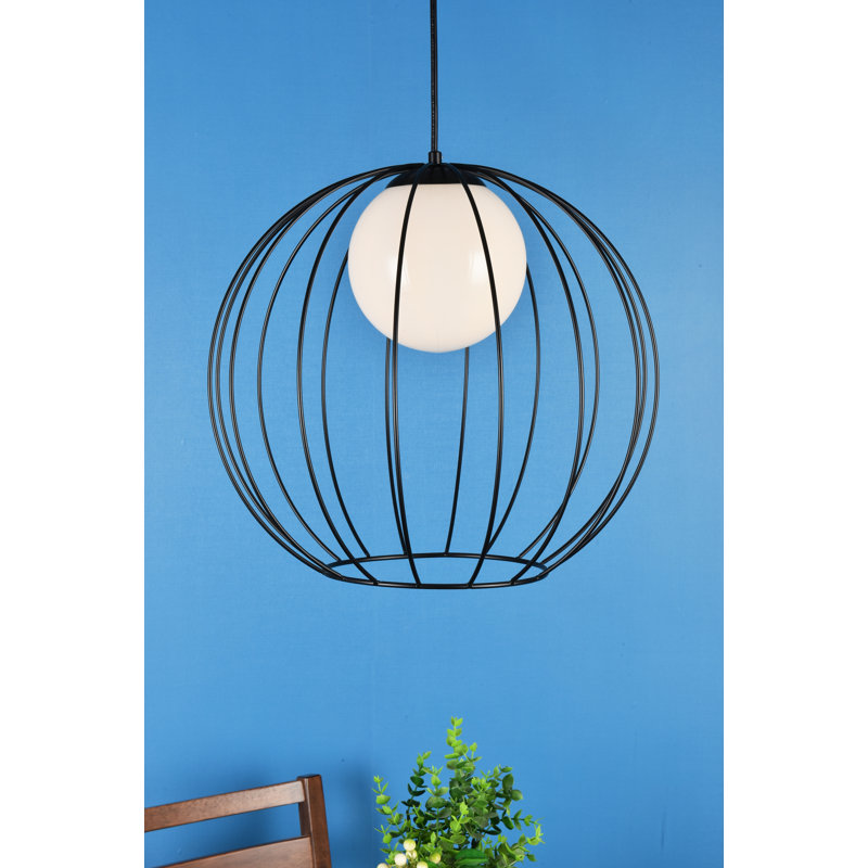 Luminaire suspendu en forme de globe à 1 lumière Quasia, Noir