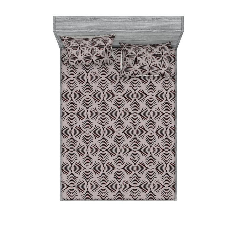 Drap-housse et taie décorative Ambesonne, Ensemble de draps pour lit double avec 2 taies d'o