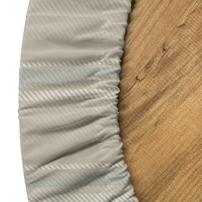 Ebern Designs Retro Fitted Round Tablecloth Grey Yellow, 47.24" Round