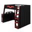 Modern Loft Bed Combining Study Area, Extensive Storage, Dynamic RGB Lighting, and Flexible Table Positioning-150388033