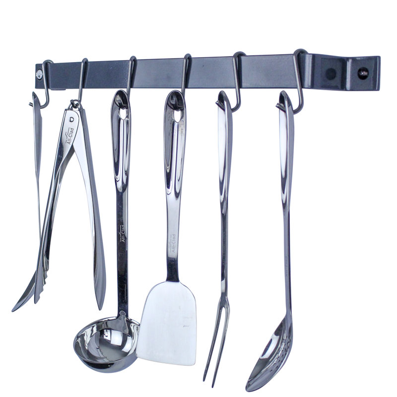 Handcrafted Wall Mounted Pot Rack, 3" H x 30" W x 3" D, Graphite Blue