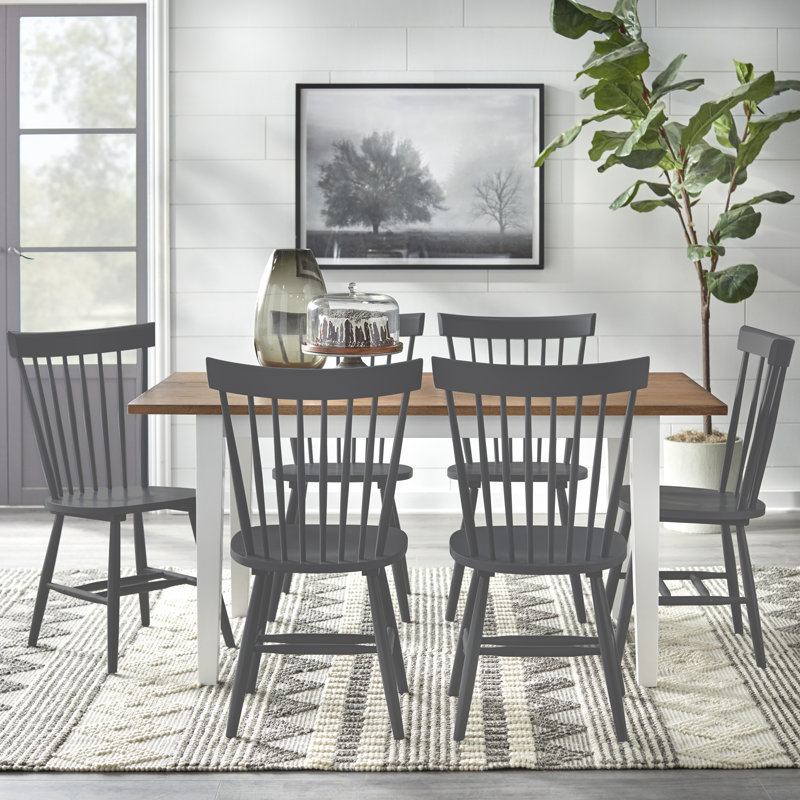 Fairway 6 - Person Four Leg Dining Set, Gray