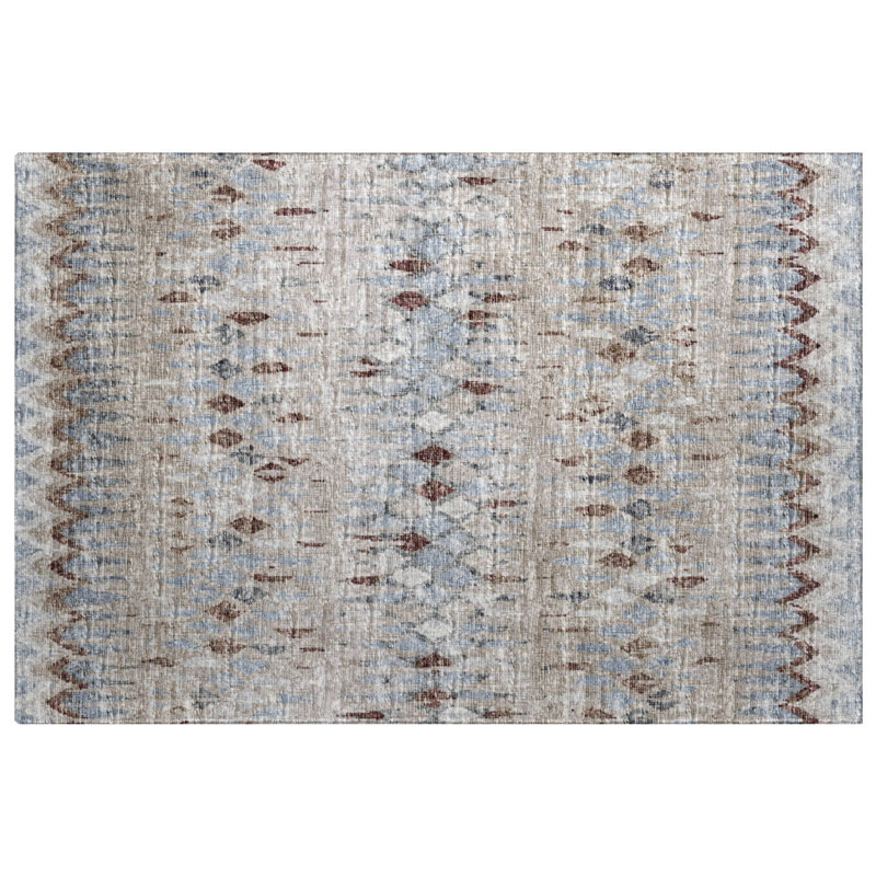 Premium Machine Washable Dream Shag Chevron Rug, Blue, 2'6" x 3'10"