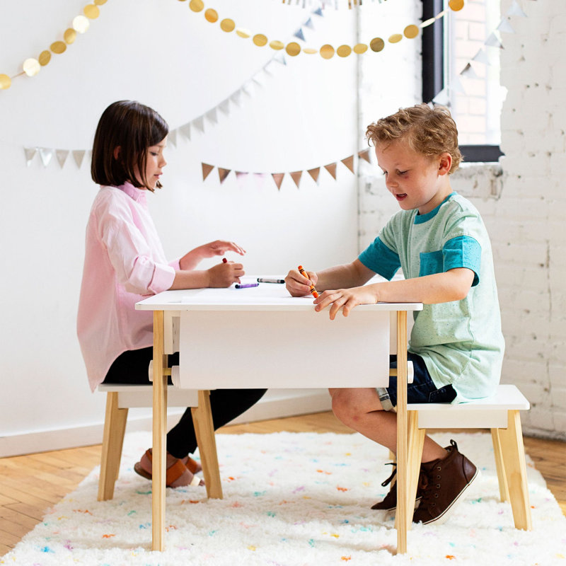 Ensemble de 2 tabourets Wildkin Kids Arts & Crafts, Naturel