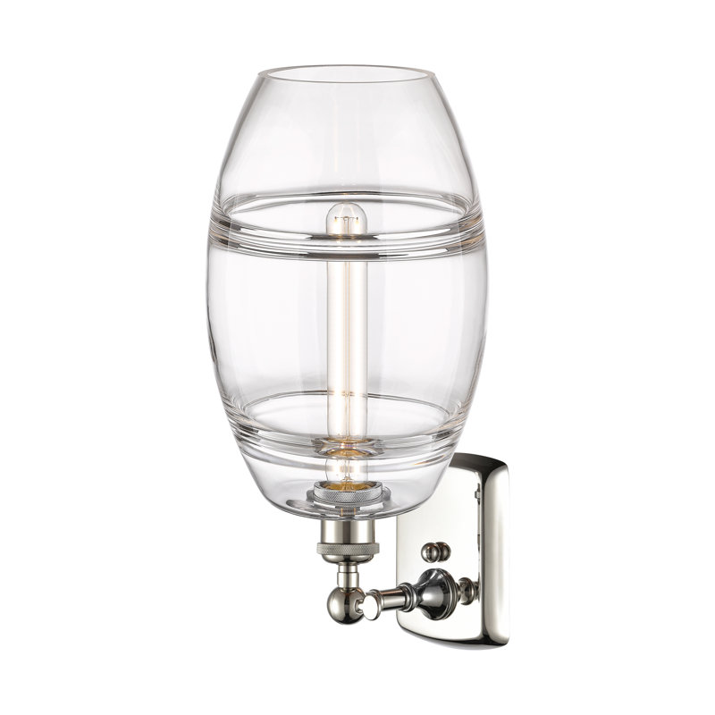 Applique murale en acier Bettylou, Nickel poli, H 10,88 po x l 8 po x P 8,13 po, Transparent