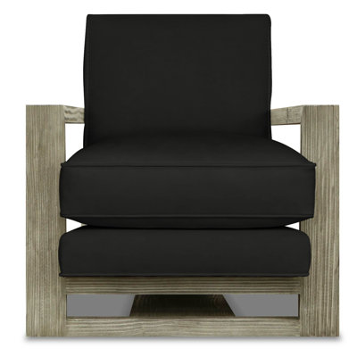 Fauteuil moderne en cuir véritable de 31 po de largeur Monroe