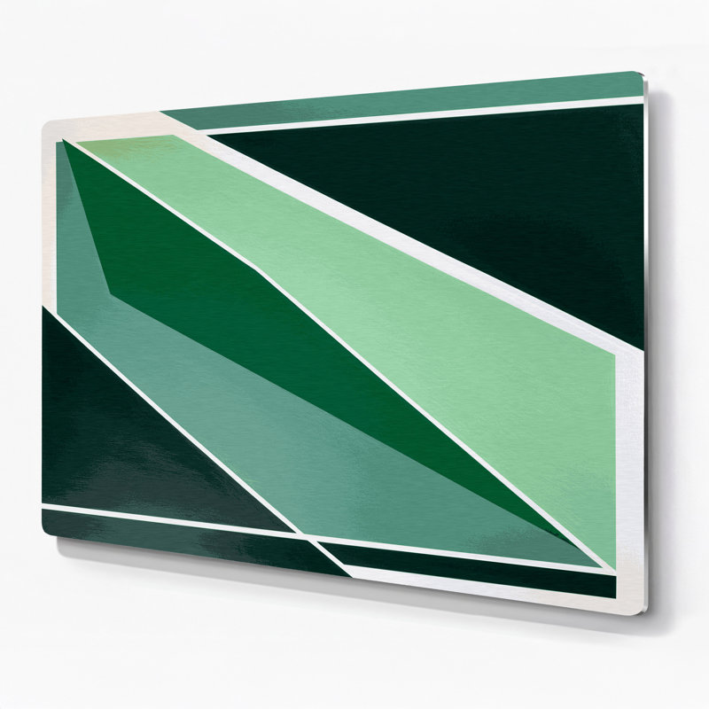 Art mural rigide en métal vert 36, H 20 po x l 30 po