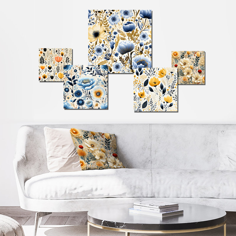 Centerville - ensemble d'art mural floral de 5