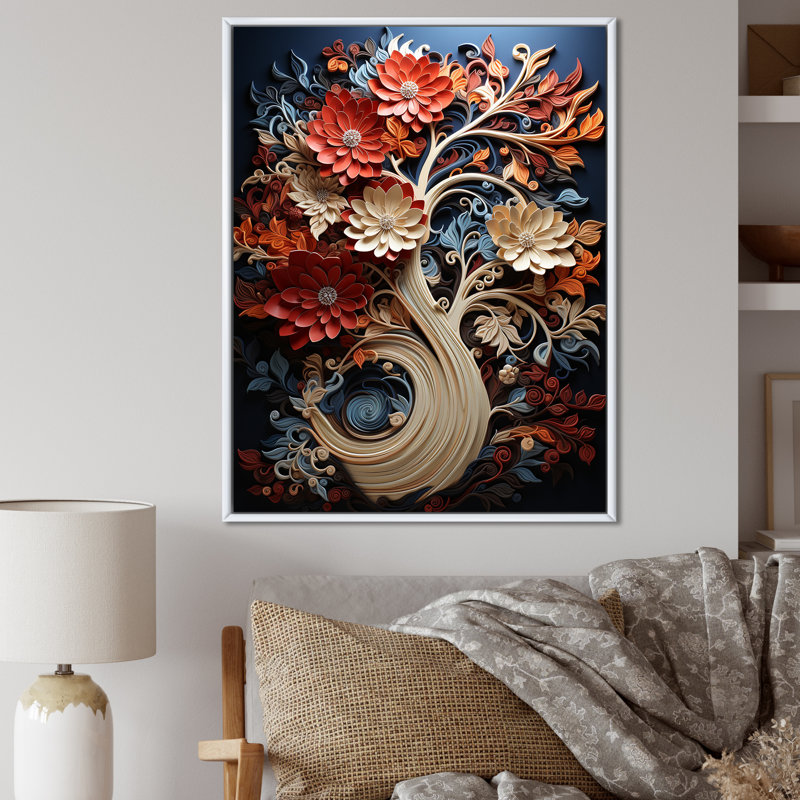 Coral Tree Harmony I, reproduction d'art sur toile, H 40 po x l 30 po x P 1,5 po, Cadre flottant blanc
