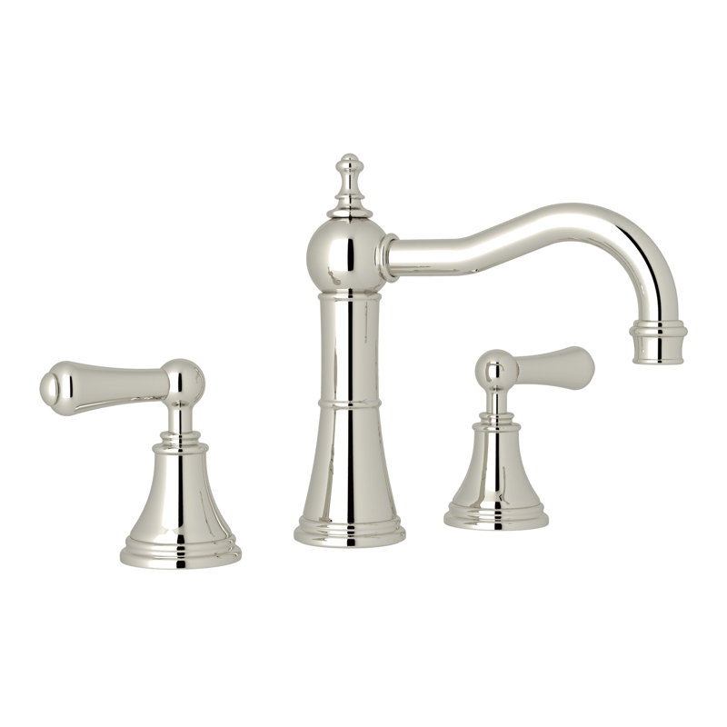 Georgian Era Widespread Bathroom Faucet with Drain Assembly, Polished Nickel