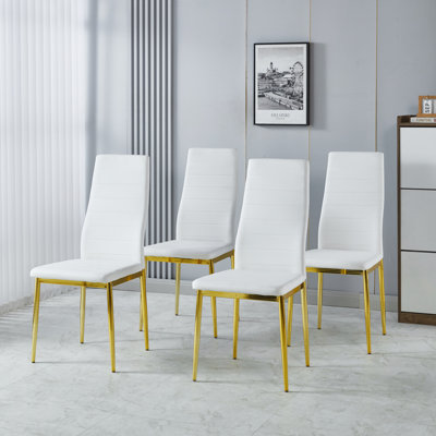 Chaise de salle à manger en cuir PU, chaises de cuisine modernes avec rembourrage doux