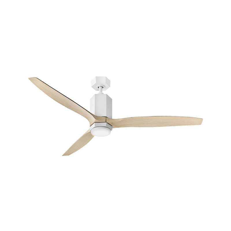 Hinkley Fan Facet 60" Led Dual Mount Smart Fan, Natural, White