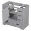 Armoire de salle de bain 36 po, finition grise, 6 tiroirs, tablette réglable, bois gris moderne, solide
