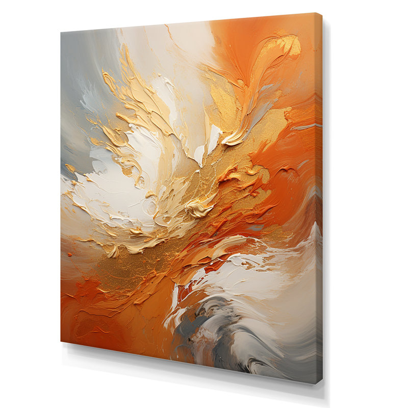 Décoration murale Golden Golden Surge - spirales abstraites, H 40 po x l 30 po, Toile tendue, Sans cadre