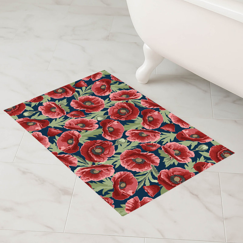 Tapis de bain Myah Poppie, Simple - L 24 po x l 17 po, Marine