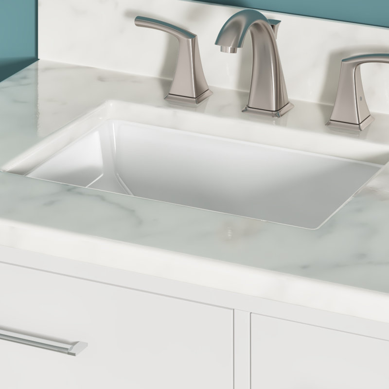 Allora USA 15.25'' White Porcelain Rectangular Bathroom Sink with Overflow