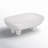 Decorative Bowl Stoneware Ceramic Modern Footed Base Casual Style for Home Office Bedroom Living Room Display or Storage Tabletop Accent Decor Accessory Piece - 4" White