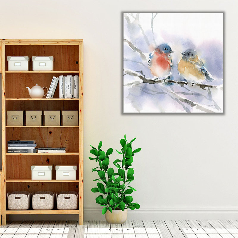 «Bluebird pair», reproduction d'art sur toile, H 20 po x l 20 po